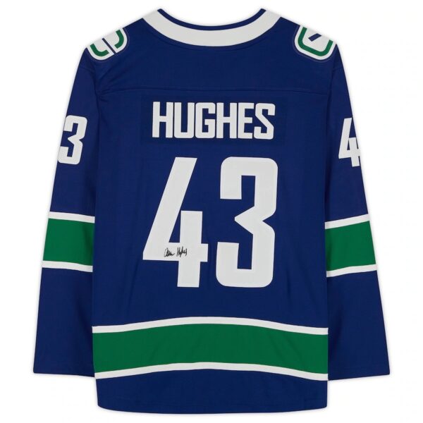 Quinn Hughes Vancouver Canucks Autographed Blue 2019 Model Fanatics Breakaway Jersey