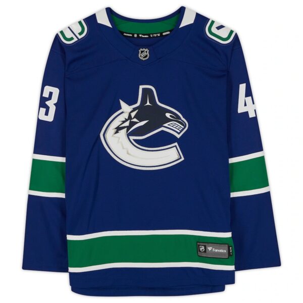 Quinn Hughes Vancouver Canucks Autographed Blue 2019 Model Fanatics Breakaway Jersey - Image 2