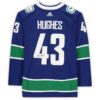Quinn Hughes Vancouver Canucks Autographed Blue Adidas Authentic Jersey