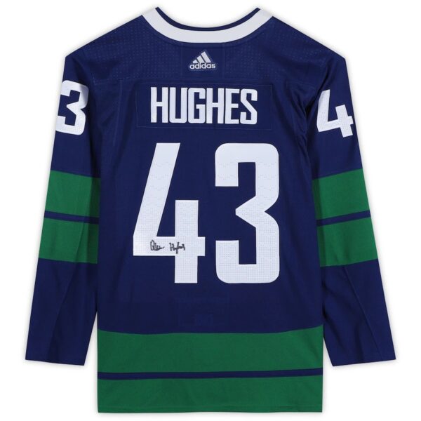 Quinn Hughes Vancouver Canucks Autographed Blue Alternate Adidas Authentic Jersey