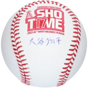 Shohei Ohtani Los Angeles Angels 2021 AL MVP Autographed MVP Logo Baseball - Kanji Signature