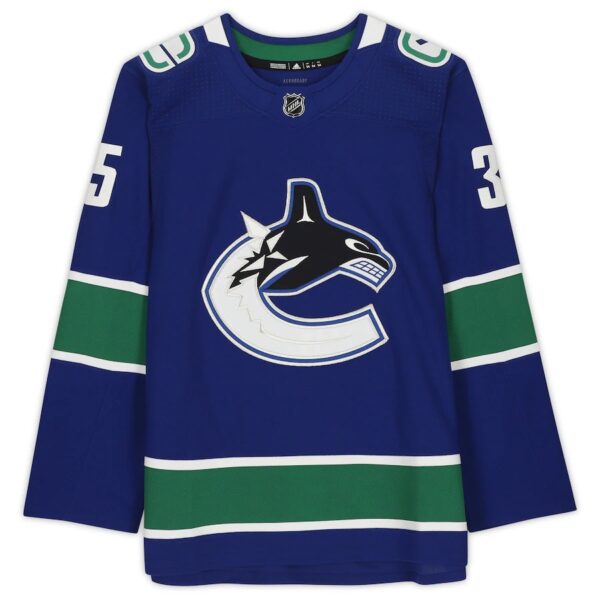 Thatcher Demko Vancouver Canucks Autographed Blue adidas Authentic Jersey - Image 2