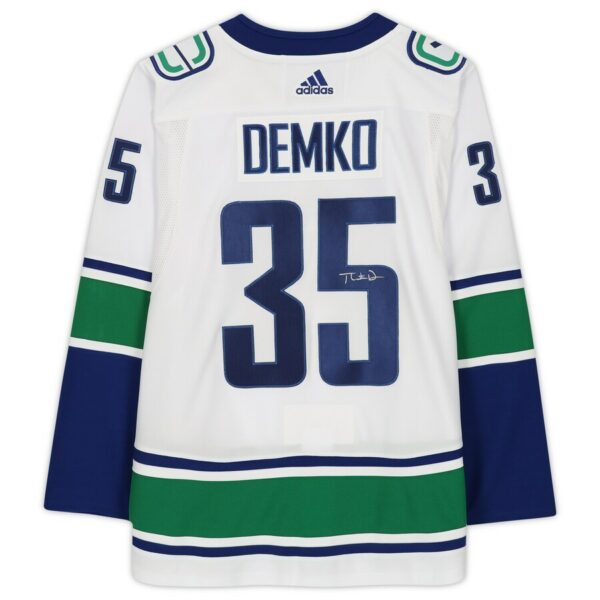 Thatcher Demko Vancouver Canucks Autographed White Adidas Authentic Jersey