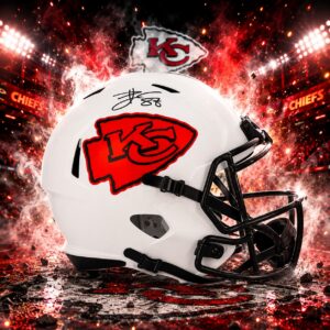 Travis Kelce Kansas City Chiefs Autographed Riddell Lunar Eclipse Alternate Speed Replica Helmet