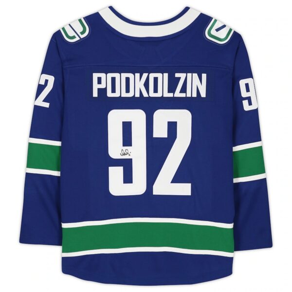 Vasily Podkolzin Blue Vancouver Canucks Autographed Fanatics Breakaway Jersey