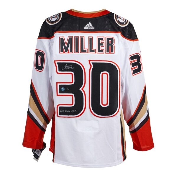 Ryan Miller Anaheim Ducks Autographed & Dated Last Game Adidas Jersey #/30