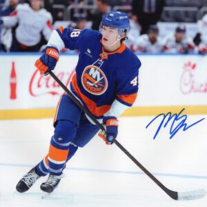 Matthew Schaeffer New York Islanders Classic Blue & Orange Jersey Autographed 8x10 Photo