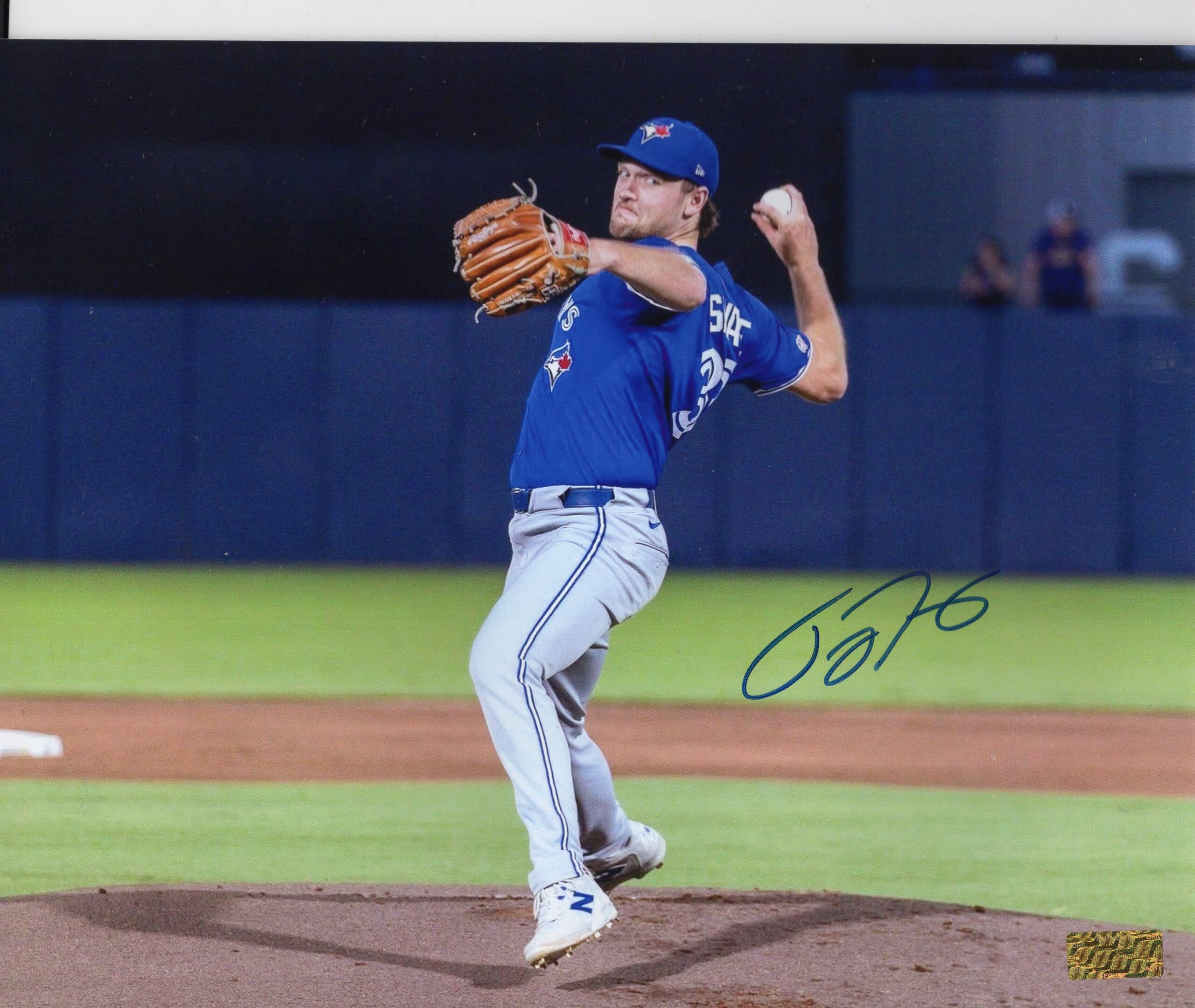 Trey Yesavage Toronto Blue Jays Throwing A Pitch Autographed 8x10 Photo