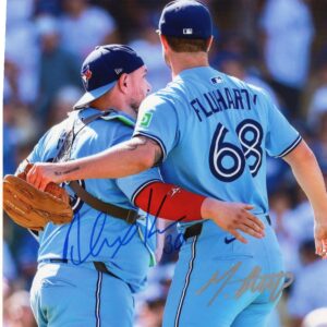 Alejandro Kirk & Mason Fluharty Toronto Blue Jays Autographed Hugging 8x10 Photo