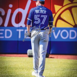 Shane Bieber Toronto Blue Jays Walking to the Mound Autographed 8x10 Photo