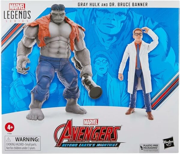 Marvel Legends Series Gray Hulk and Dr. Bruce Banner, Avengers Collectible 6 Inch Action Figures