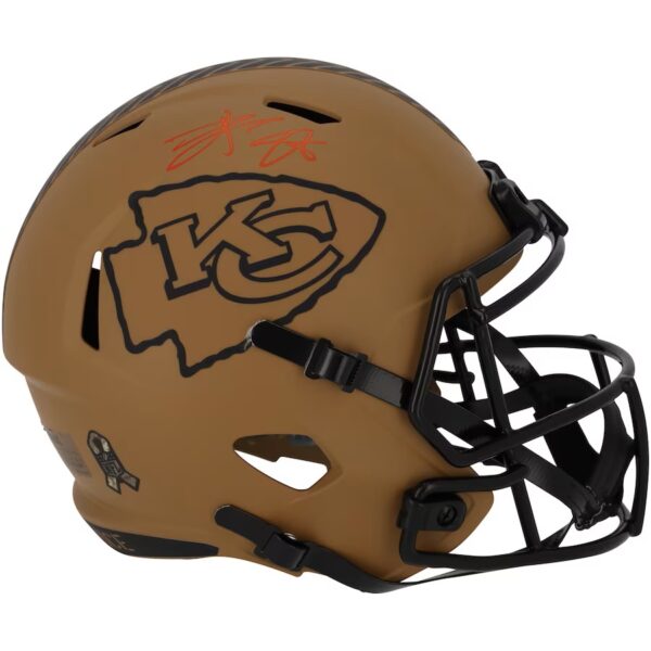 Travis Kelce Kansas City Chiefs Autographed Riddell 2023 Salute to Service Speed Replica Helmet