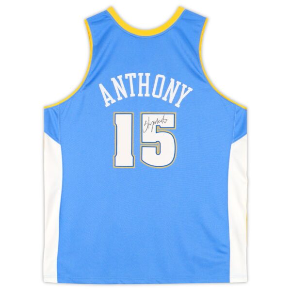 Carmelo Anthony Denver Nuggets Autographed Light Blue Mitchell & Ness 2003-04 Authentic Jersey