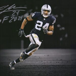 Charles Woodson Oakland Raiders Autographed 11" x 14" Black Jersey Spotlight Photograph