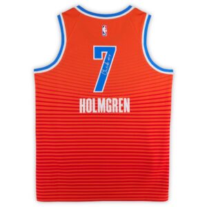 Chet Holmgren Oklahoma City Thunder Autographed Orange Nike Statement Swingman Jersey