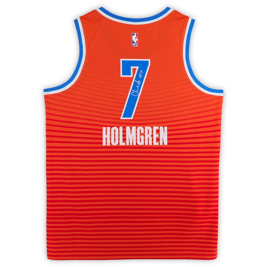 Chet Holmgren Oklahoma City Thunder Autographed Orange Nike Statement Swingman Jersey