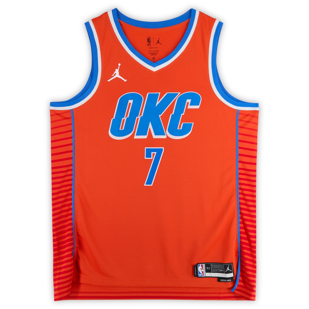 Chet Holmgren Oklahoma City Thunder Autographed Orange Nike Statement Swingman Jersey - Image 2