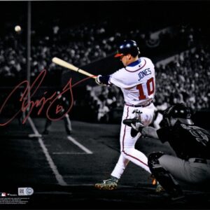 Chipper Jones Atlanta Braves Autographed 11" x 14" Spotlight Hitting Photograph