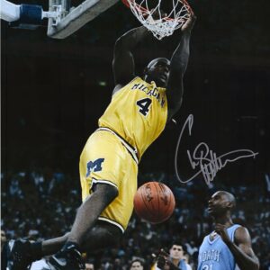 Chris Webber Michigan Wolverines Autographed 16'' x 20'' Dunk vs. UNC Tar Heels Photograph