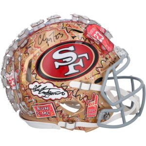 Christian McCaffrey San Francisco 49ers Autographed Riddell Speed Authentic Helmet - Art by Charles Fazzino - NR81050444