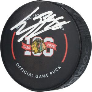 Connor Bedard Chicago Blackhawks Autographed Centennial Official Game Puck