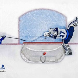 Connor Hellebuyck Winnipeg Jets Unsigned Diving Save Photograph