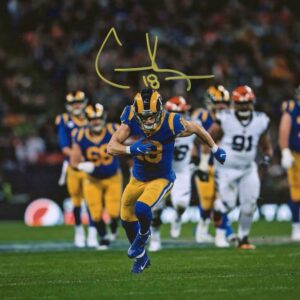 Cooper Kupp Los Angeles Rams Autographed 11" x 14" Running Photograph - Yellow Ink