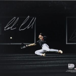 Corbin Carroll Arizona Diamondbacks Autographed 2023 National League Rookie of the Year 11" x 14" Diving Catch Hitting Spotlight Photo