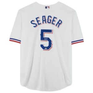Corey Seager White Texas Rangers Autographed Nike Replica Jersey