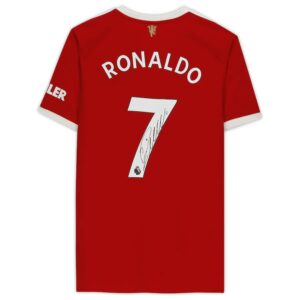 Cristiano Ronaldo Manchester United Autographed Red adidas 2021 Jersey