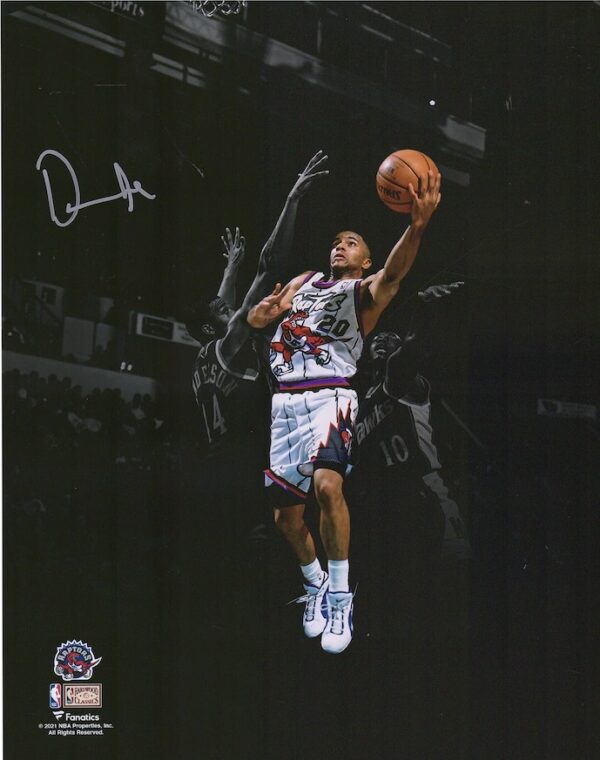 Damon Stoudamire Toronto Raptors Autographed 11" x 14" Spotlight Lay Up Photograph