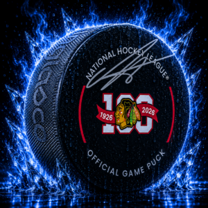 Anton Frondell Chicago Blackhawks Autographed 100th Anniversary Official Game Puck
