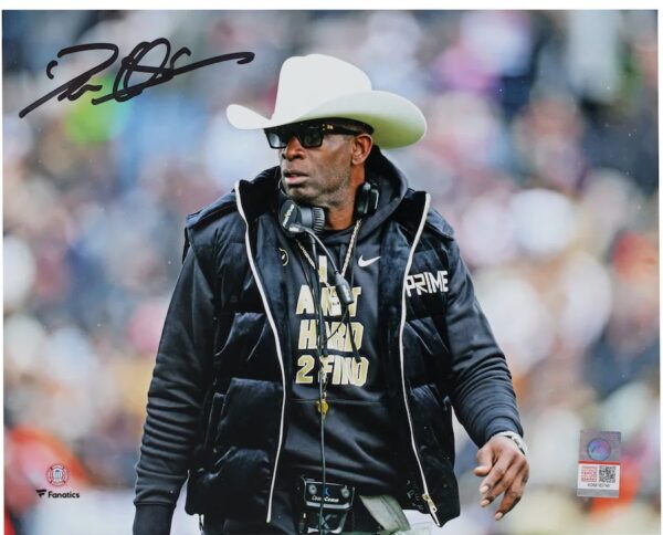 Deion Sanders Colorado Buffaloes Autographed 8" x 10" Cowboy Hat on Sideline Photograph