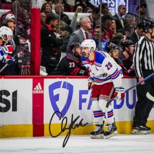 Chris Kreider New York Rangers Autographed 16" x 20" 2024 Stanley Cup Playoffs Second Round Game 6 vs. Carolina Hurricanes Natural Hat Trick Celebration Photograph