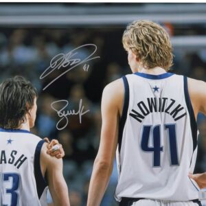 Dirk Nowitzki & Steve Nash Dallas Mavericks Autographed 16" x 20" Standing Together Photograph