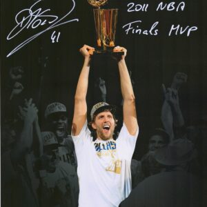 Dirk Nowitzki Dallas Mavericks Autographed 11" x 14" 2011 NBA Finals Spotlight Photograph with "2011 NBA Finals MVP" Inscription