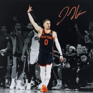 Donte DiVincenzo New York Knicks Autographed 11" x 14" 3-Point Celebration Spotlight Photograph