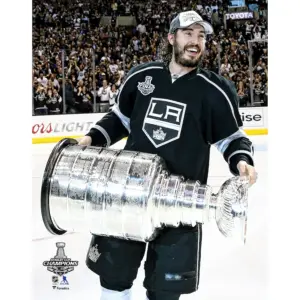 Drew Doughty Los Angeles Kings Unsigned 2014 Stanley Cup Champions Raising Cup Photograph