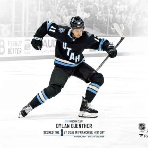 Dylan Guenther Utah Hockey Club Unsigned First Goal in Franchise History Photograph