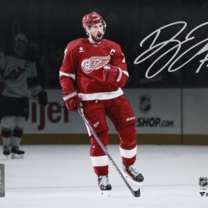 Dylan Larkin Detroit Red Wings Autographed 16" x 20" Red Jersey Celebration Spotlight Photograph