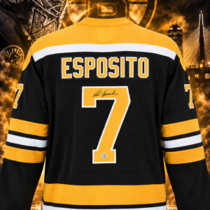 Phil Esposito Autographed Boston Bruins Fanatics Throwback Jersey