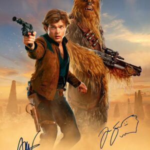 Alden Ehrenreich, Joonas Suotamo Autographed Solo A Star Wars Story Han Solo and Chewbacca 16x20 Photo