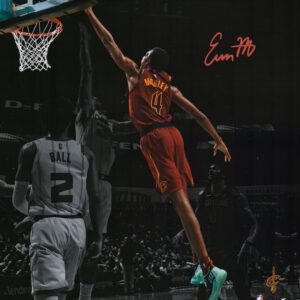 Evan Mobley Cleveland Cavaliers Autographed 11'' x 14'' Dunk vs. Hornets Spotlight Photograph