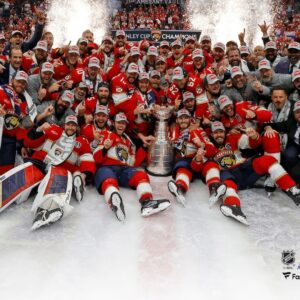 Florida Panthers Unsigned 2024 Stanley Cup Champions Team Celebration Photograph