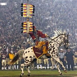 Florida State Seminoles Unsigned Osceola and Renegade Pre-Game Photograph