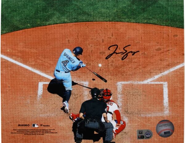 George Springer Toronto Blue Jays Autographed 8" x 10" Batting Top View Photograph
