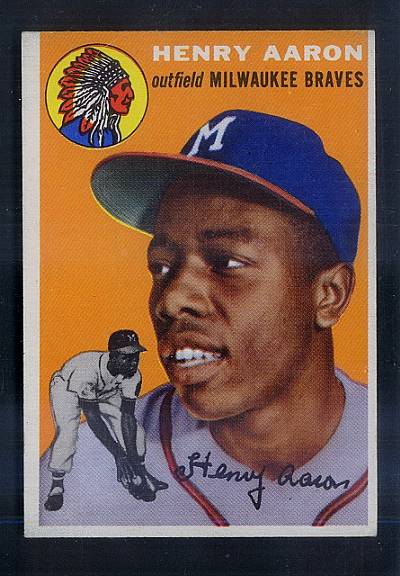 Hank Aaron 1954 Topps Rookie Card - Image 4
