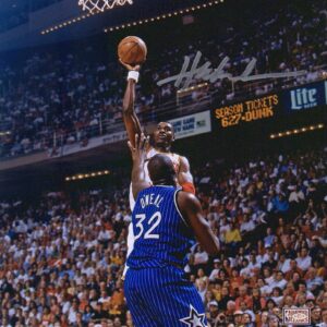 Hakeem Olajuwon Houston Rockets Autographed 8" x 10" Shooting Over Shaquille O'Neal Photograph