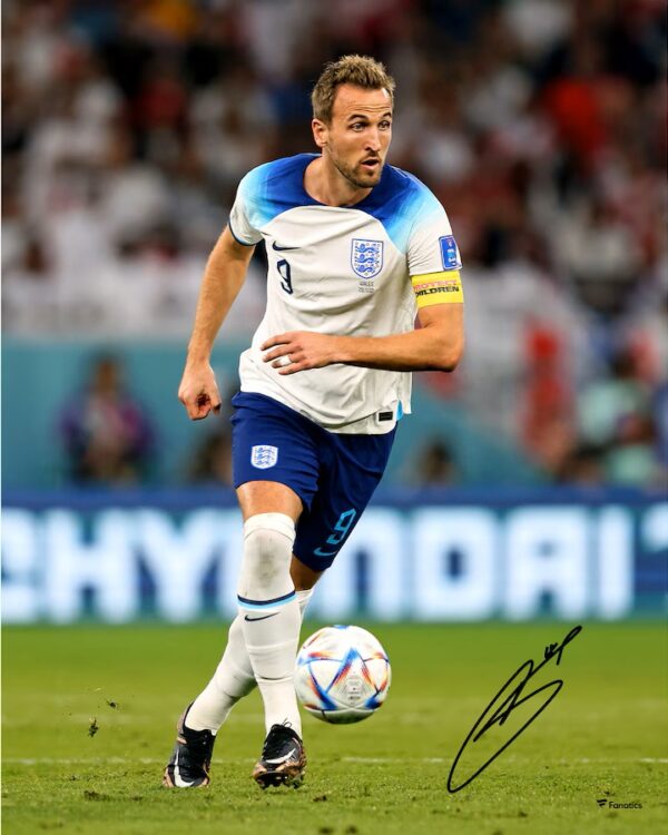 Harry Kane England National Team Autographed 16" x 20" White Jersey Passing Photograph