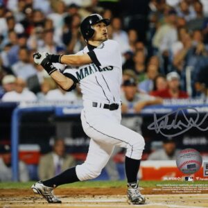 Ichiro Suzuki Seattle Mariners Autographed 8" x 10" White Swing Photograph